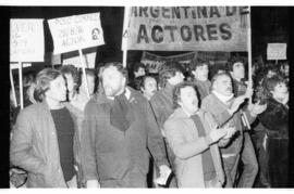 Fotografía de la Asociación Argentina de Actores en la marcha contra la amnistía
