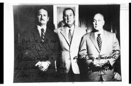 Fotografía de Juan Domingo Perón, José López Rega y Jorge Paladino