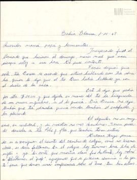 Carta de Eduardo Korsunsky a su mamá, papá y hermanas