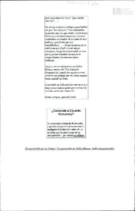 Artículo de publicación periódica sobre Eduardo Korsunsky