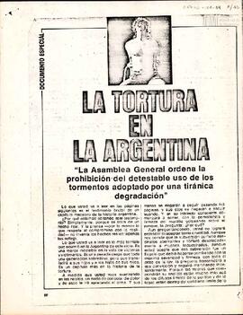Suplemento de la Revista Siete Días "La tortura en Argentina.
Documento Especial"