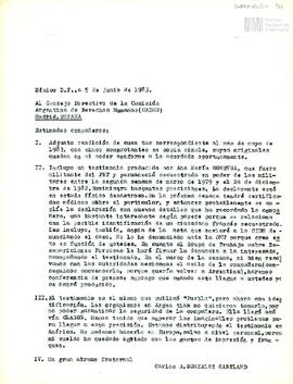 Rendición de egresos de la Sede México de la CADHU del mes de mayo de 1983