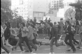 Fotografía de represión en la movilización de la CGT Brasil
