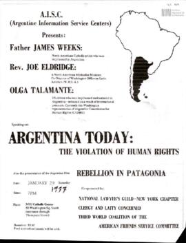 AISC (Argentine Information Service Centers) Presents: father James Weeks, rev. Joe Eldridge, Olg...