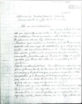 Fotocopia de carta de Celia Jinkis de Korsunsky a Emilio Eduardo Massera