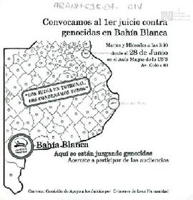 Convocatoria al primer juicio contra genocidas en Bahía Blanca