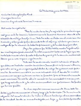 Carta de Justiniana Sotelo de Verón para Carlos González Gartland
