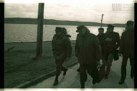 Fotografía del desembarco en el marco de la guerra de Malvinas