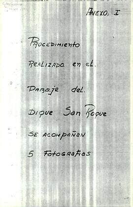 Actas de procedimientos de paraje del dique San Roque