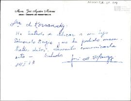 Carta del Obispado de Resistencia a Celia Jinkis de Korsunsky