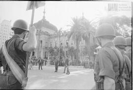 Fotografía de tropas militares en acto conmemorativo del 164 de la Batalla de Tucumán