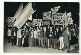 Fotografía de manifestación de estudiantes secundarios de escuelas técnicas