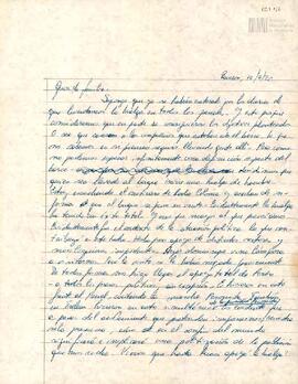 Carta de María Angélica Sabelli a su familia desde el penal de Rawson