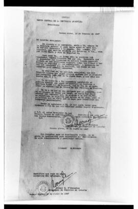 Fotografía de carta de Miguel Miranda al embajador de Estados Unidos