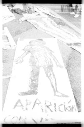 Fotografía de silueta de desaparecido en la Plaza de Mayo