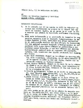 Carta de Carlos González Gartland para el Centro de Estudios Legales y Sociales (CELS)