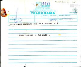 Telegrama a Celia Jinkis de Korsunsky