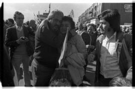 Fotografía del regreso de combatientes de Malvinas