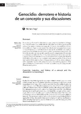 Copia digital de artículo “Genocidio: derrotero e historia de un concepto y sus discusiones”