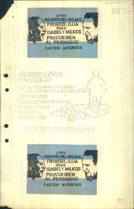 Parte de informe o parte de inteligencia con panfletos del Partido Peronista Auténtico y Montoneros