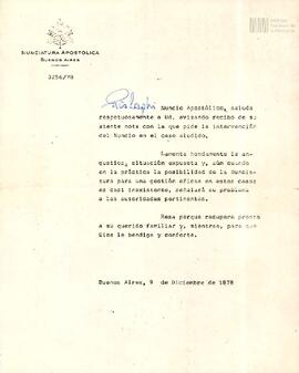 Carta de Monseñor Pío Laghi