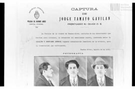 Fotografía de documentación policial sobre Jorge Tamayo Gavilán