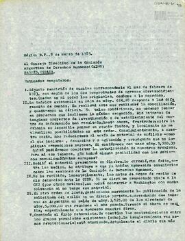 Rendición de egresos de la Sede México de la CADHU del mes de febrero de 1983