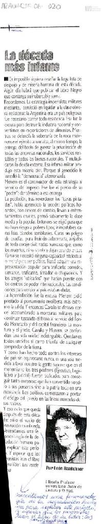 Columna de Opinión en el Suplemento acción