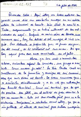 Carta de Liliana a Celia Jinkis de Korsunsky