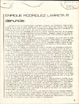 Testimonio de Enrique Rodríguez Larreta P. "Un relato estremecedor sobre las torturas en Arg...