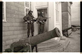 Fotografía del desembarco Argentino en el marco de la guerra de Malvinas