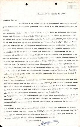 Carta de Manuel Gaggero para Carlos González Gartland