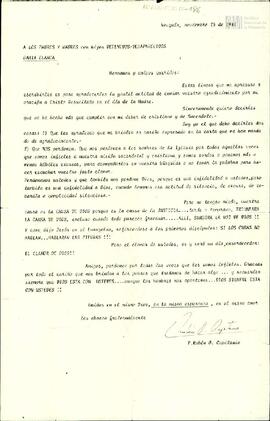 Carta del Padre Rubén O. Capitanio a las madres y padres de Detenidos-Desaparecidos