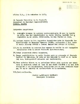Rendición de egresos de la Sede México de la CADHU del mes de agosto de 1983