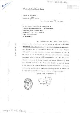 Copia de oficio al Jefe de la Delegación de Bahía Blanca de la Policía Federal