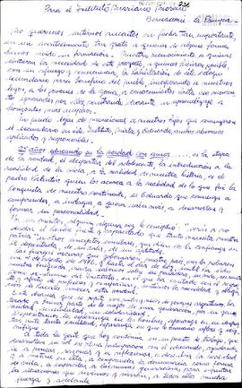 Borrador de discurso de Celia Jinkis de Korsunsky