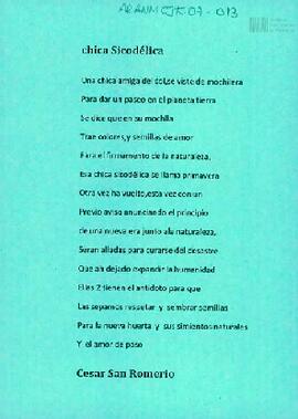 Fotocopia de poesía de César San Romerio
