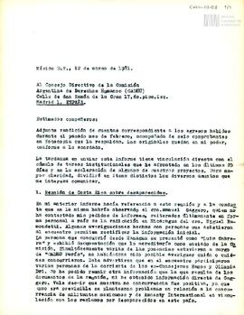 Rendición de egresos de la Sede México de la CADHU del mes de febrero de 1981