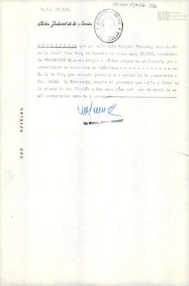 Certificado judicial sobre habeas corpus Eduardo Sergio Korsunsky