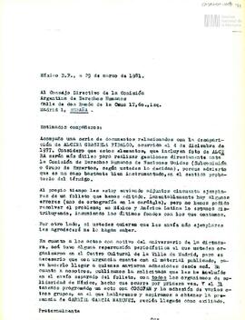 Carta de Carlos González Gartland para el Consejo Directivo de la Comisión Argentina de Derechos ...