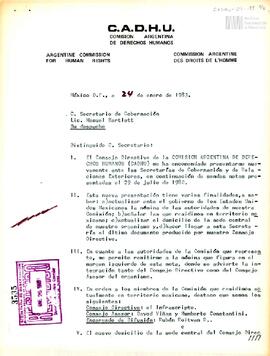 Carta de Carlos González Gartland para el Secretario de la Gobernación, Mauel Bartlett