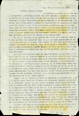 Carta de Pietro a destinataria no identificada