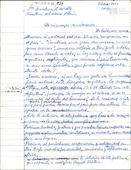 Borrador de carta de Celia Jinkis de Korsunsky a Ernestina Herrera de Noble
