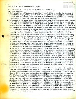 Carta de Carlos González Gartland para Eduardo Duhalde, Gustavo Roca y Lidia Massaferro