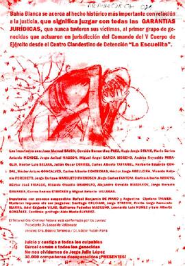 Programa de actividades de la Comisión de Apoyo a los Juicios por Crímenes de Lesa Humanidad en B...