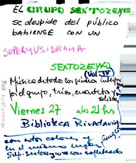 Afiche de Musidrama del grupo Sextozeyko