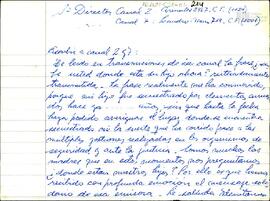 Borrador de carta de Celia Jinkis de Korsunsky para Canal 2 y Canal 7