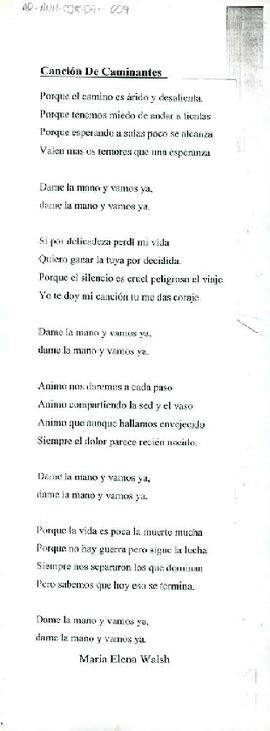 Fotocopia de "Canción de Caminantes"