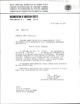 Carta de la Organización de los Estados Americanos (OEA) a Celia Jinkis de Korsunsky