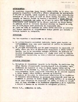 Informe sobre Oscar Sergio Pérez Gayte